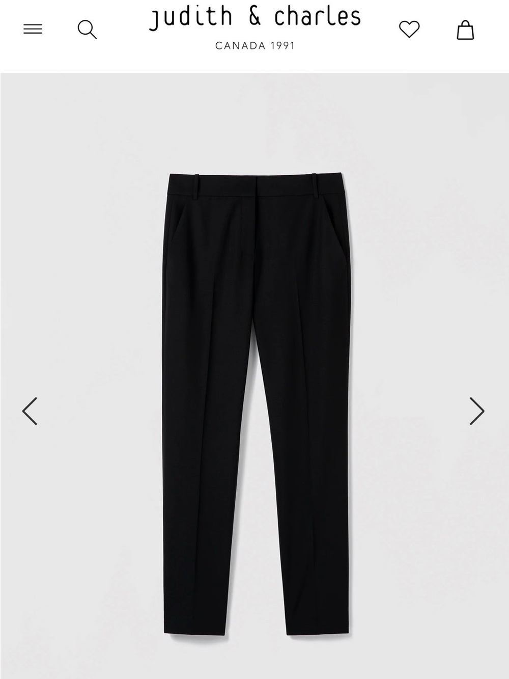 Judith & Charles Black Straight-Leg Dress Pants for Women